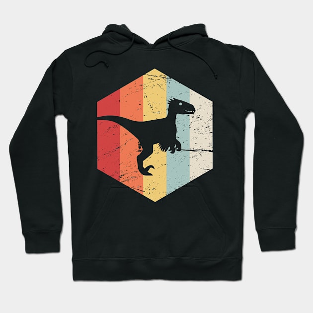 Retro 70s Velociraptor Hoodie by Wizardmode